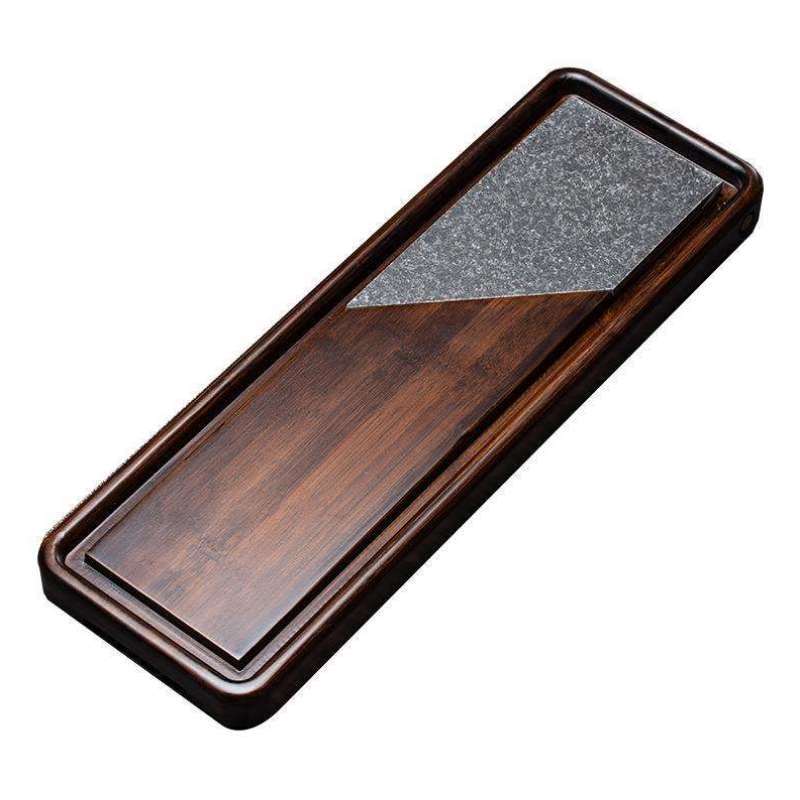 楠竹乌金石干泡茶盘排水家用实木茶台茶海日式功夫茶具小型一人用