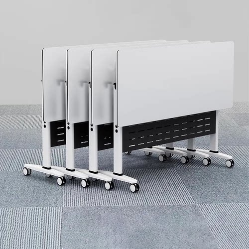 简约时尚会议室培训桌 辅导班教室学习课桌带轮子可拼接桌椅全套