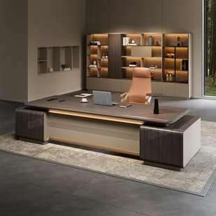 E0级环保轻奢办公桌老板桌椅组合简约现代财务桌总裁班台经理桌