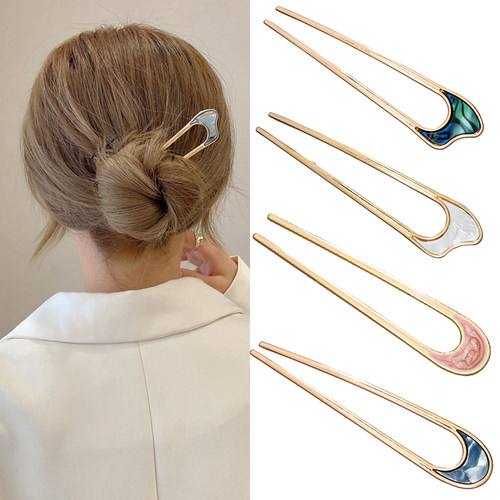 好货Fashion Hair Accessories Metal U Shape Hair Stick For Wo