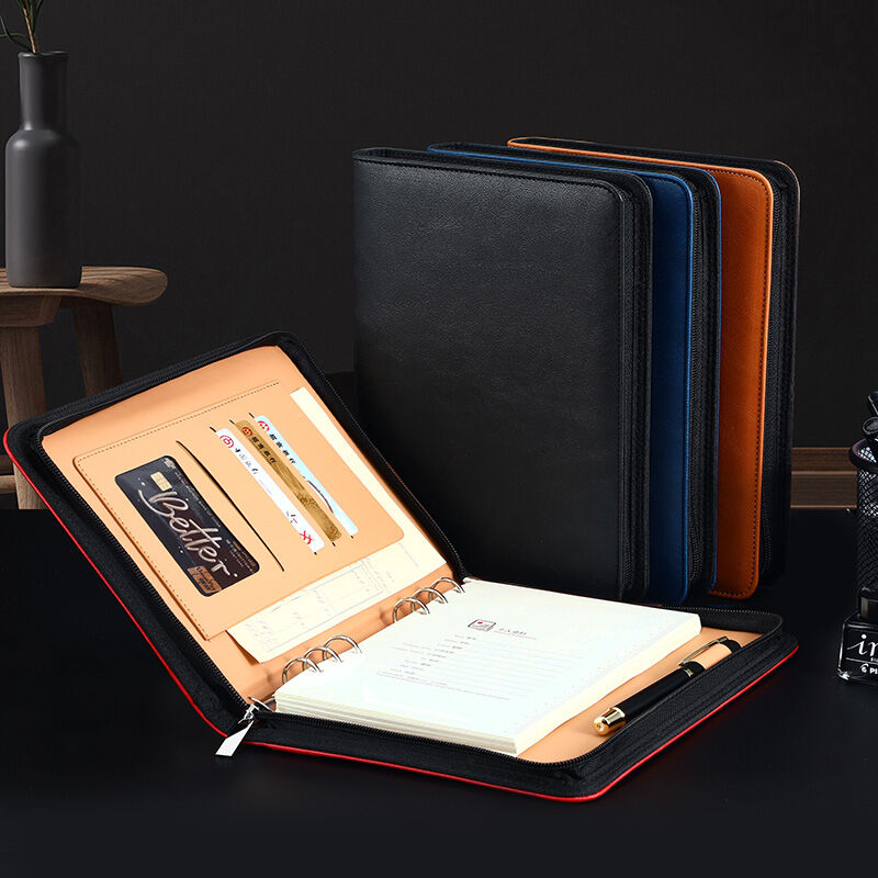 嘉然恒a5商务活页笔记本子多功能拉炼包式记事本可拆卸替换内芯25