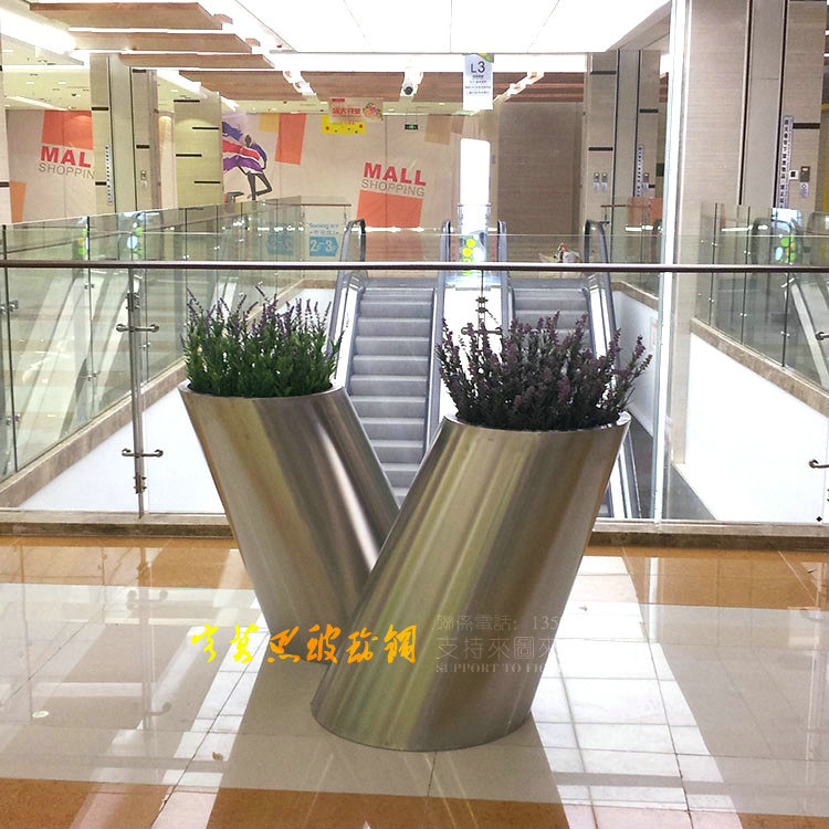 玻璃钢花盆 机场酒店大厅商场美陈落地组合花盆摆件 玻璃钢制品
