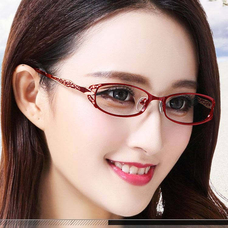 好货新款时尚气质女款老花眼镜框镂空眼镜架配近视眼镜成品变色轻