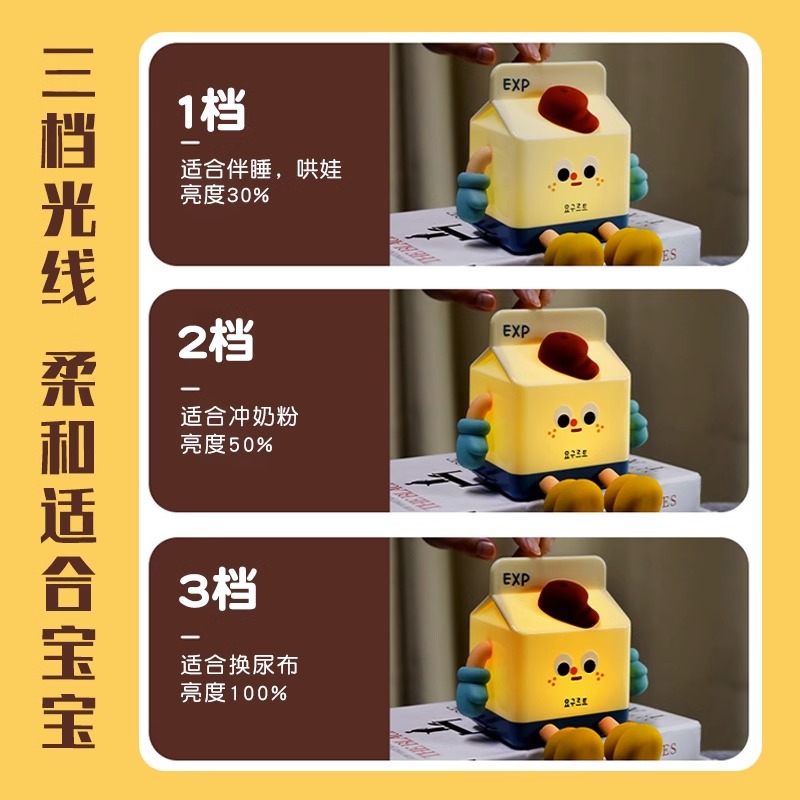 牛奶盒小夜灯生日礼物送儿童12女孩子8男女童10十岁5男孩7学生小