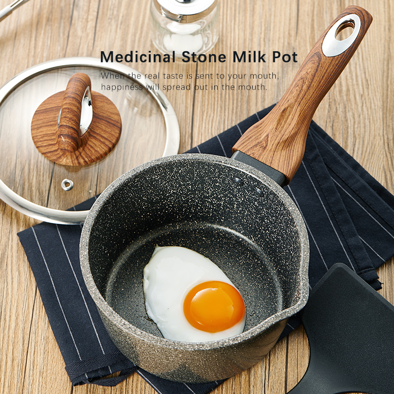 麦饭石奶锅不粘锅煮面锅泡面锅小汤锅宝宝辅食锅热牛奶小锅16CM