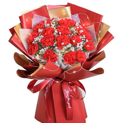 极速Carnation Eternal Flowers Large bouquet of roses simulat