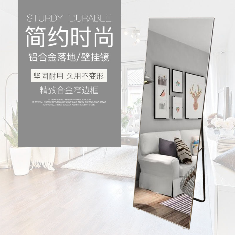 ins网红全身镜女生服装店试衣镜壁挂卧室少女穿衣镜家用落地镜子