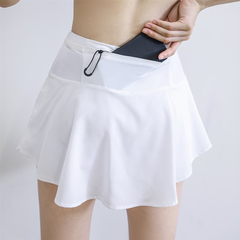 好货速干跑步运动短裙女高腰防走光瑜伽假两件短裤夏健身服网球半