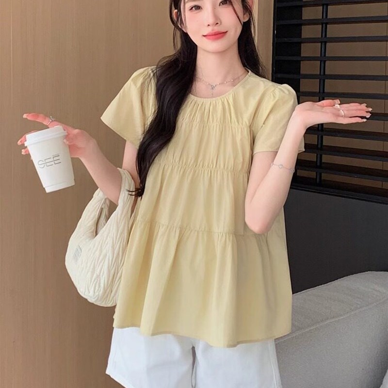 好货孕妇装夏装2025新款衬衫夏季短袖宽松休闲法式甜美雪纺娃娃上