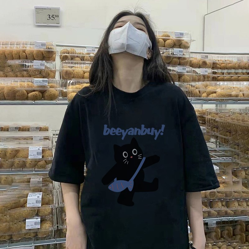 好货孕妇装上衣夏季2025新款时尚印花短袖t恤女中长款宽松遮孕肚