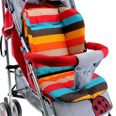 极速Rainbow Baby Stroller Cushion Seat Pushchair Cart Mat fo