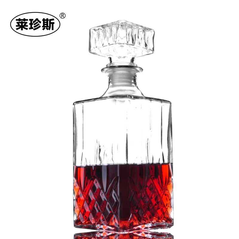 好货水晶玻璃酒瓶酒樽红酒酒瓶醒酒器方酒瓶红酒具酒壶酒坛钻石玻