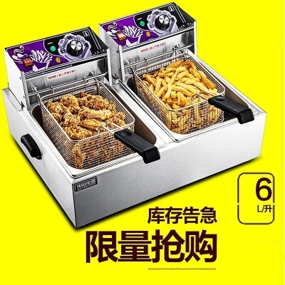 好货电炸炉商用大容量双缸燃气煤气炸锅控温油炸锅油条机加厚恒温