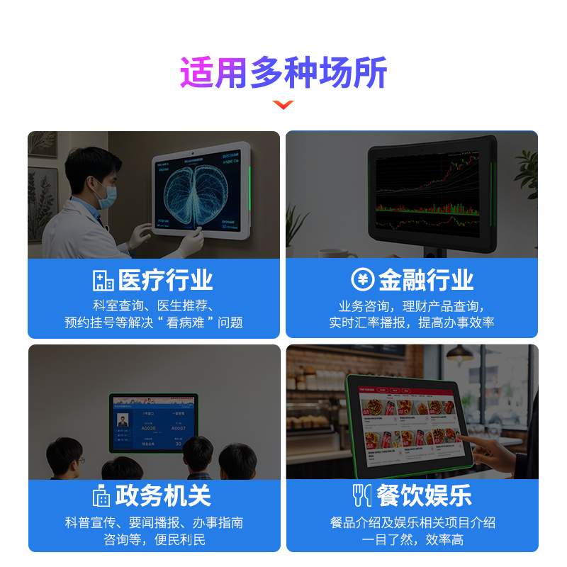 8寸智能会议预约系统人脸识别显示屏移动触摸屏多点触控电子门牌