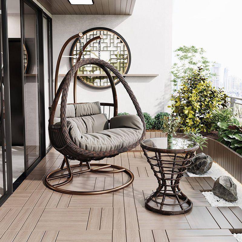 吊篮藤椅懒人椅摇椅阳台秋千摇篮椅庭院双人吊椅室内吊床家用摇兰