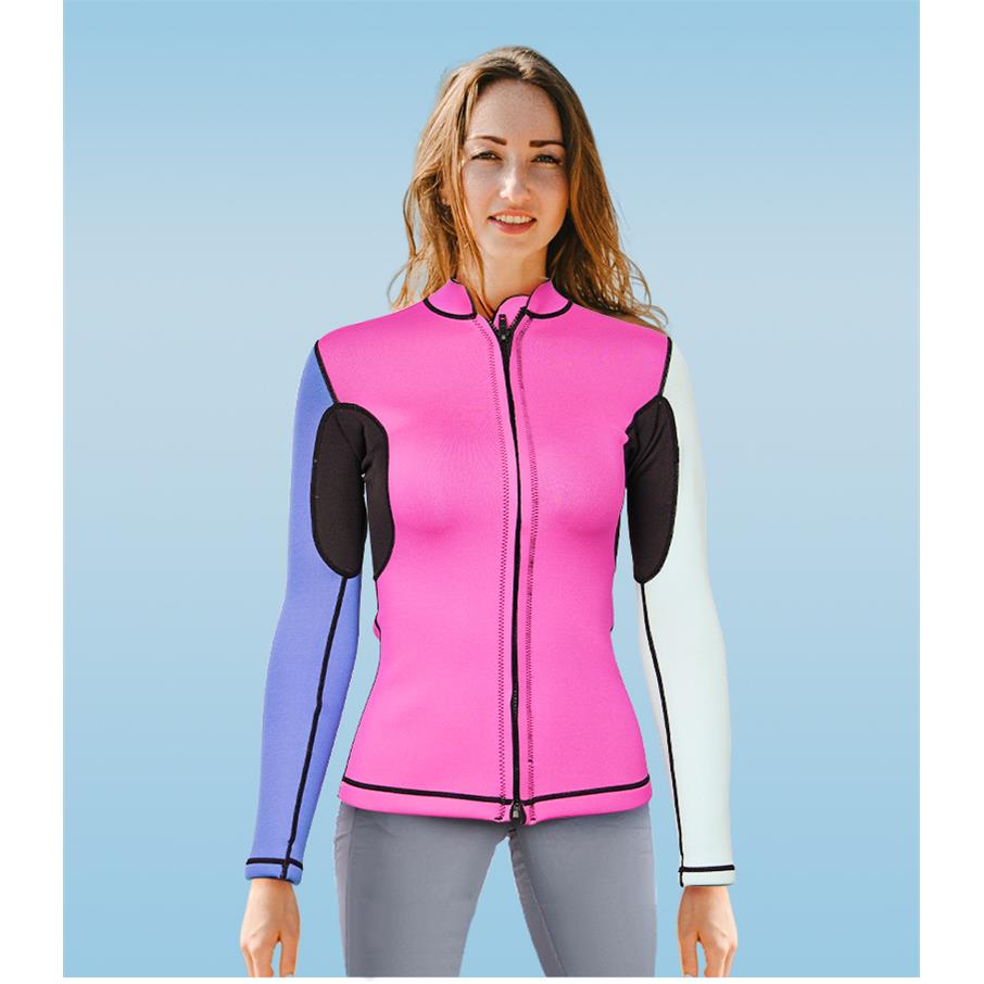 成人连体冲浪服保暖新款拼接湿式潜水服浮潜衣女带潜水2MM水母衣
