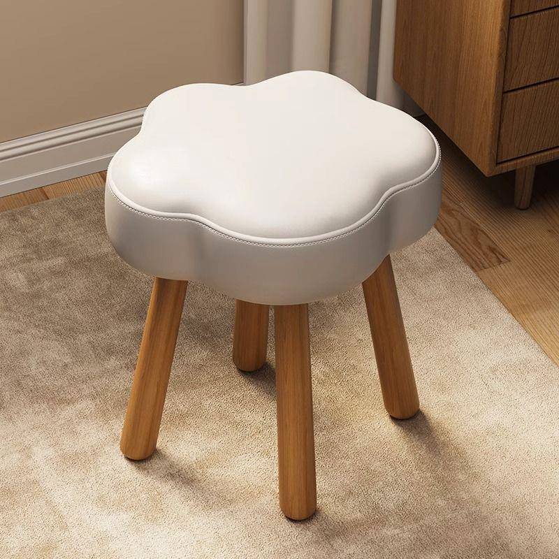 奶油风化妆凳梳妆台凳子女生卧室云朵椅子实木简约美甲感