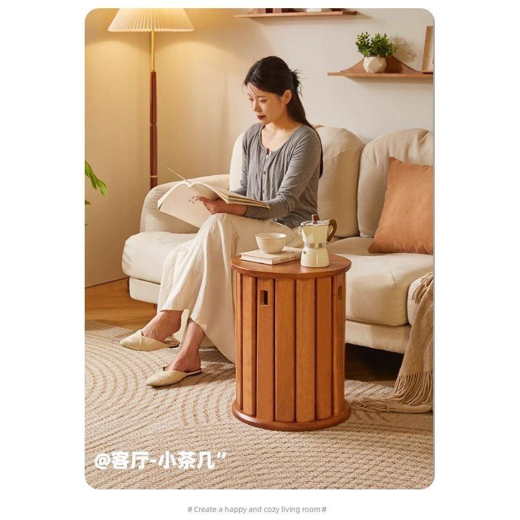 实木圆凳子茶几家用可叠放组合凳现代吃饭凳子餐桌凳新中式叠叠乐
