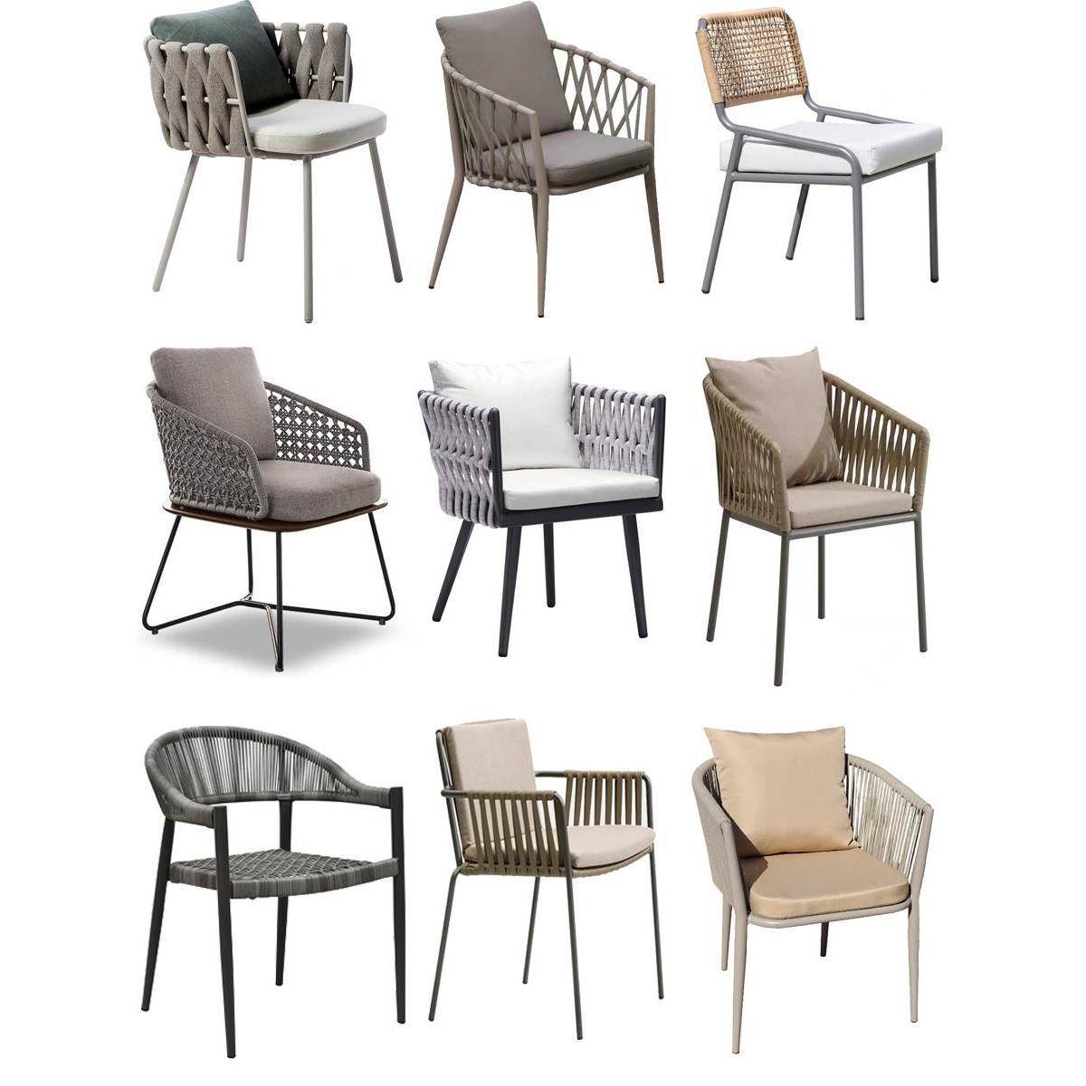 户外桌椅拉绳椅花园室外露天防水防晒休闲家具庭院餐桌椅塑木餐桌