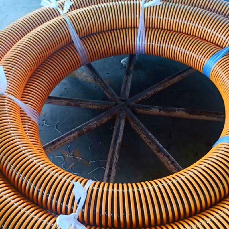 现货供应PVC塑筋螺外黄内黑旋增强波纹耐压真空管耐磨除锈吸砂管