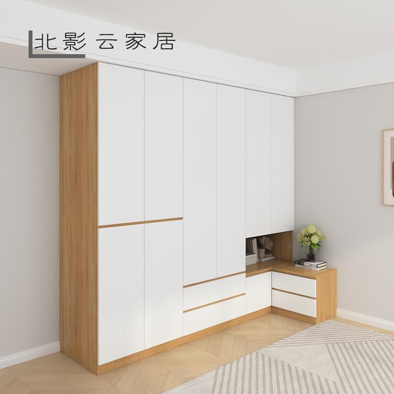 极简开门衣柜带床头柜一体卧室转角衣柜家用挂衣抽屉组合衣橱衣箱