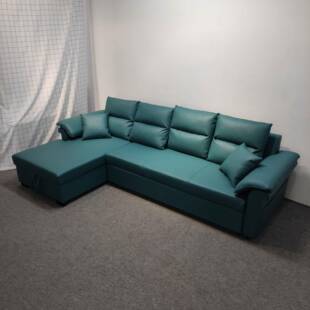 多功能组合贵妃位皮艺储物沙发床小户型客厅两用usb接口折叠沙发