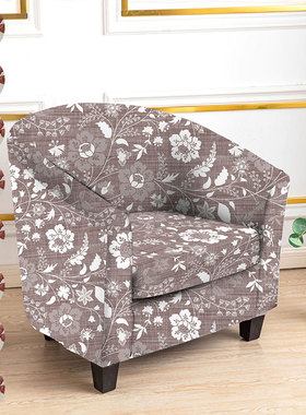 1pc印花氨纶柔软贴合沙发沙发套可水洗家具保护套带弹性底部宠物