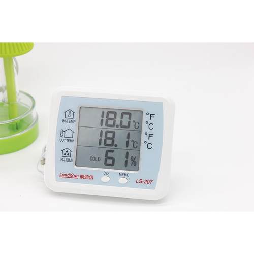 朗地鑫数字温度计Ls-207温湿度计大屏幕室内和室外温度计，探头高