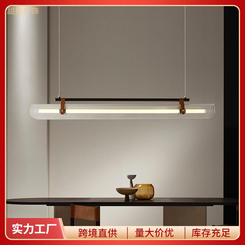 意式极简餐厅吊灯设计师款简约创意艺术展厅吧台岛台一字长条灯具