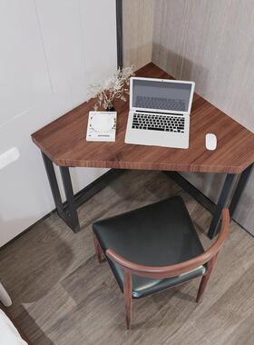 实木三角桌小户型拐角墙角电脑桌书桌小尺寸家用办公桌简易墙角桌