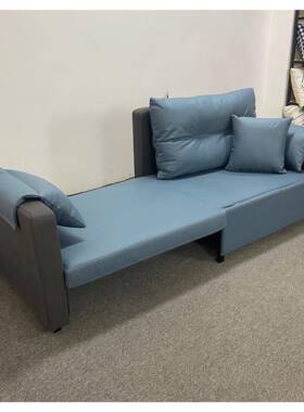 单人位沙发床小户型公寓阳台折叠免洗科技绒布可拆洗两用沙发