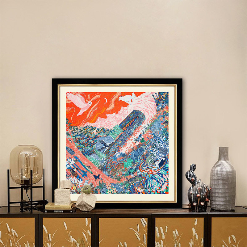 复古小众客厅玄关装饰画色彩装饰画餐厅摆台抽象艺术挂画A124