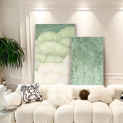 greenscreen北欧客厅装饰画高级肌理感落地画简约抽象画玄关画