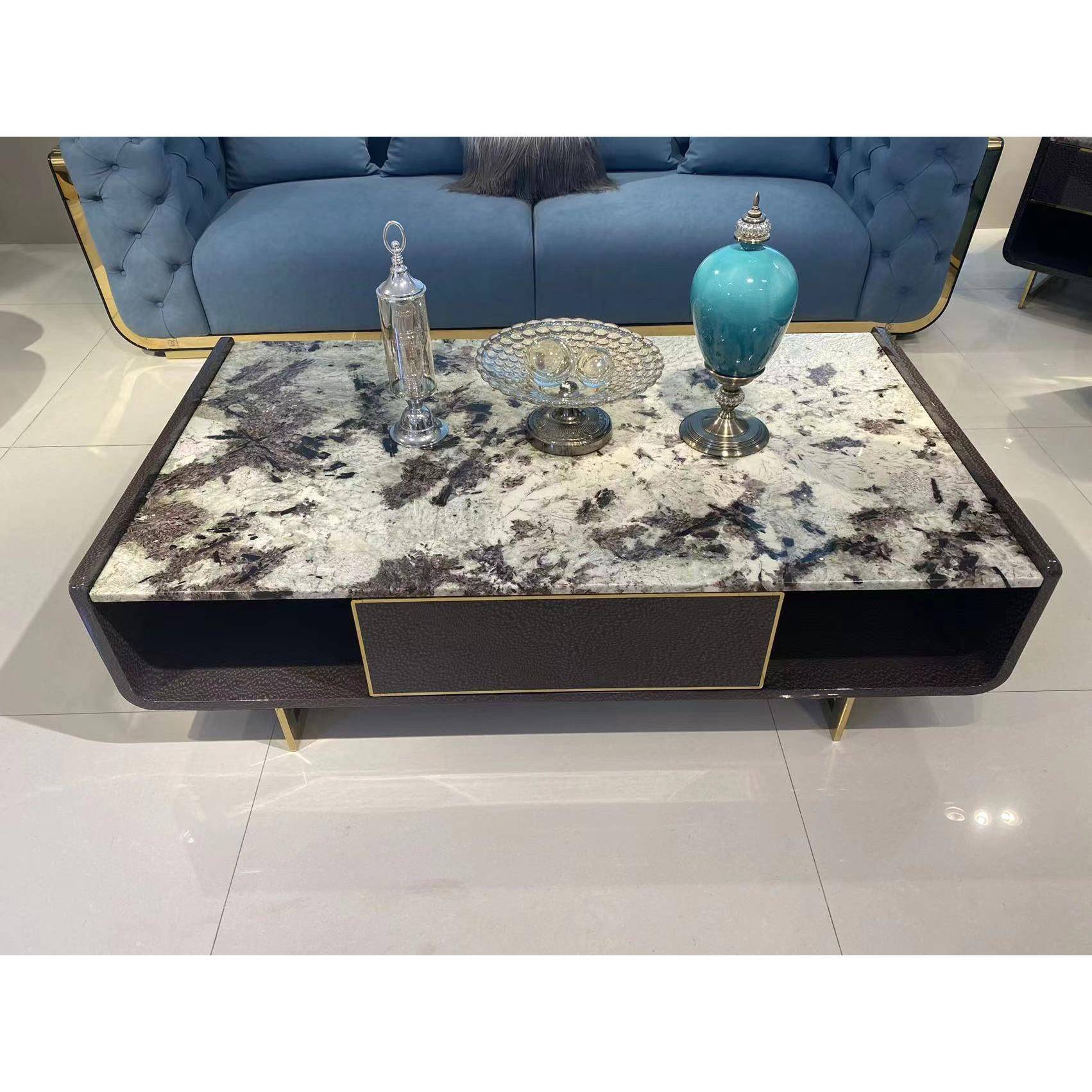 轻奢茶几时尚茶几简约现代轻奢设计实用方便实木茶几大理石