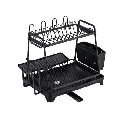 直销铝制厨房碟架铝合金双层加厚拆装沥水碗碟架厨房置物架