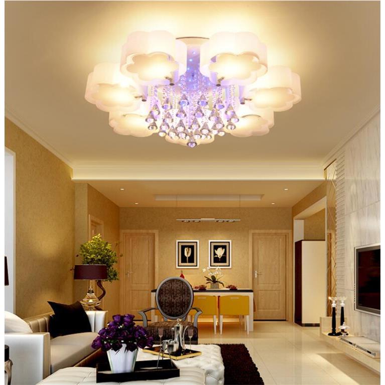 意大利简约客厅灯圆形水晶灯简约现代温馨主卧室灯led餐厅吸顶灯