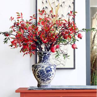 青花瓷陶瓷花瓶摆件中式古香古色客厅水培插花花器桌面博古架摆设