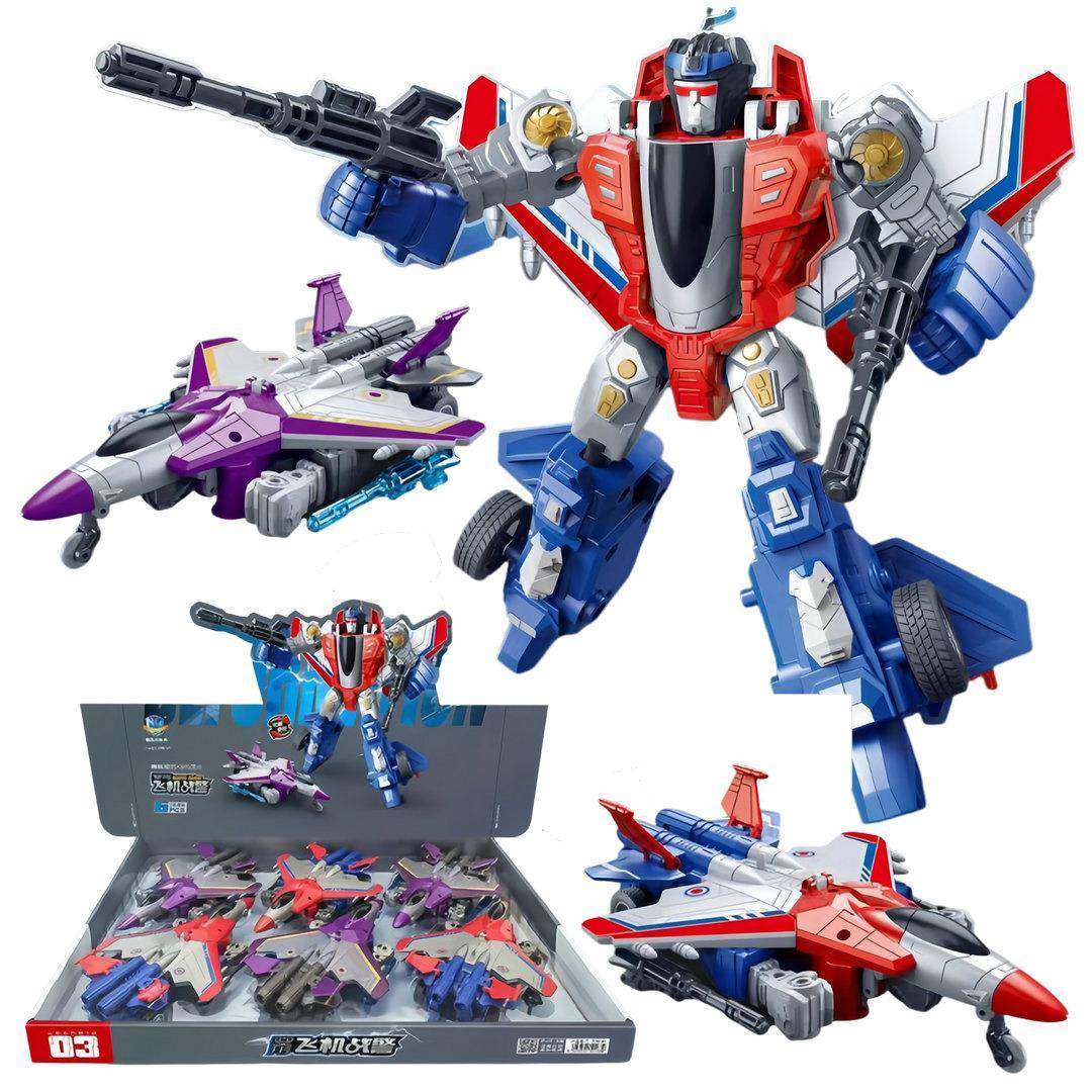 6只装惯性变形飞机战警706-61仿真战斗机机器人男孩儿童玩具