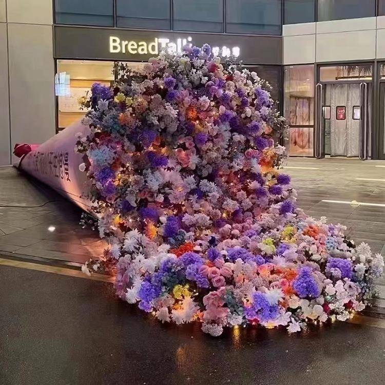 网红巨型玫瑰花束活动布置商场美陈装饰道具大型捧花摆件商业