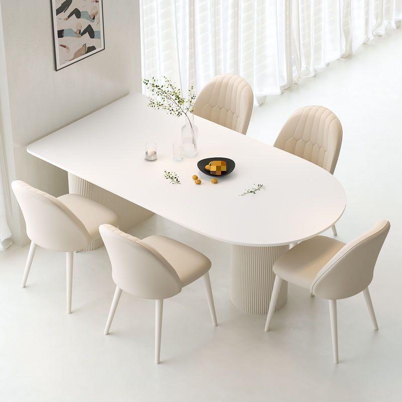 岩板岛台餐桌一体小户型家用简约现代轻奢网红家庭奶油风餐桌椅