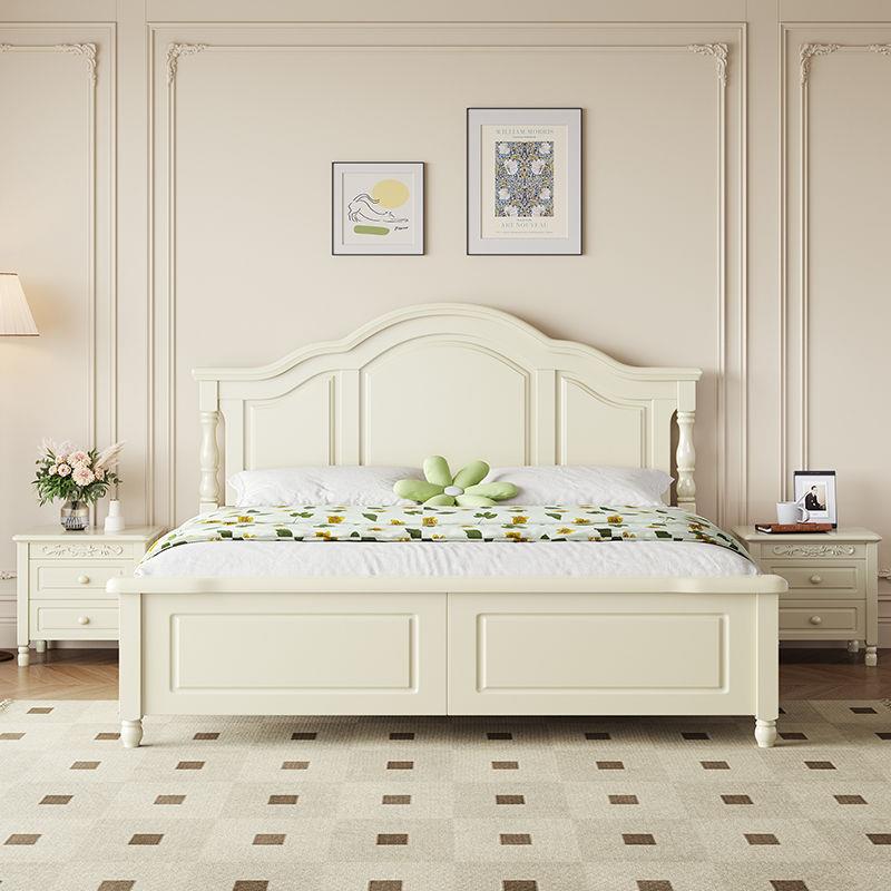美式实木床1.8米现代简约家具主卧床公主双人床1.5米床储物轻奢床