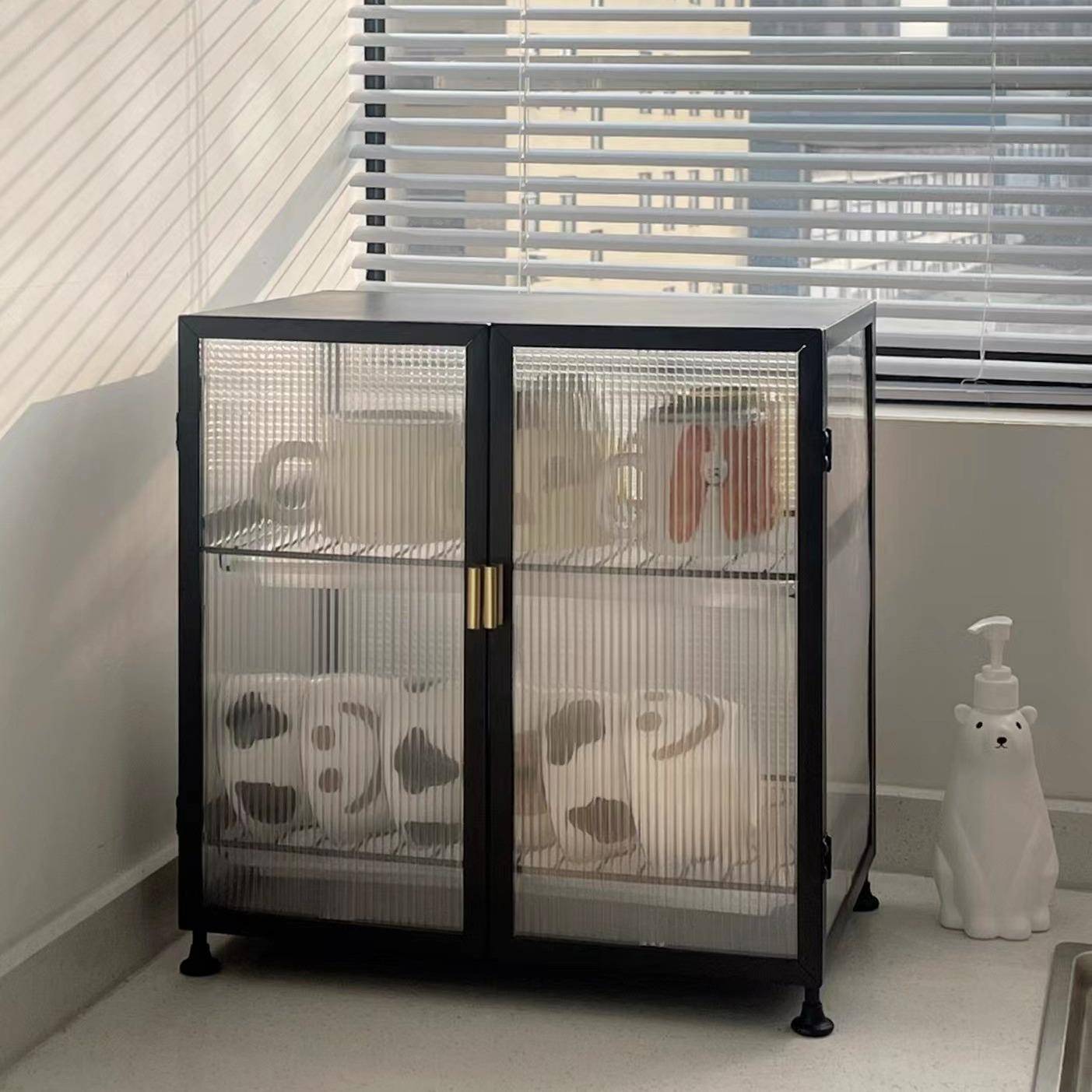 沥水碗架碗筷收纳盒厨房置物架大容量家用带门放餐具碗碟柜箱杯架