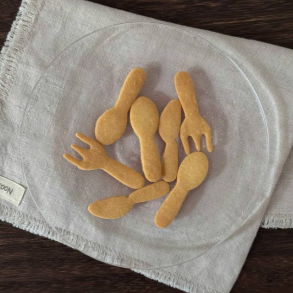 手工黄油可以吃的刀叉勺子饼干曲奇咖啡下午茶蛋糕圣诞节diy