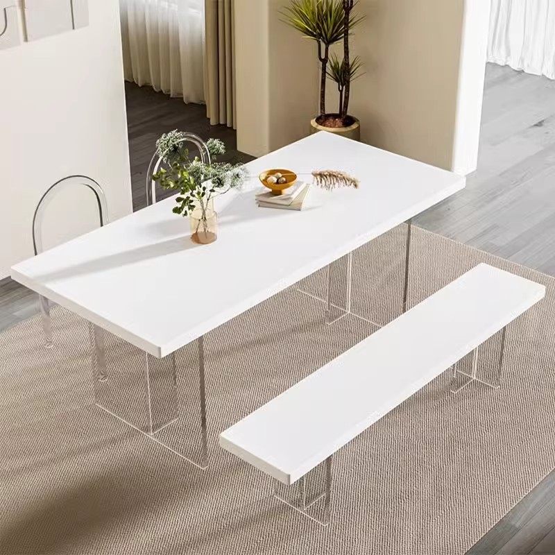 奶油风亚克力悬浮实木餐桌椅组合设计师长条凳极简小户型纯白饭桌,橡塑材料及制品,其他塑料制品,淘宝优惠券,粉丝福利购,淘宝优惠卷