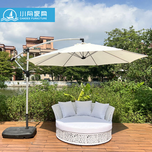 小舟户外休闲藤编沙发庭院花园泳池海边躺床阳台露台防水防晒家具