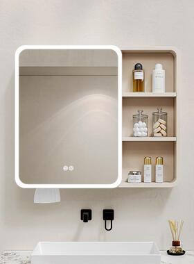 圆角太铝智能室镜柜收空柜化妆室WIU挂墙浴式带美妆收纳层纳架化