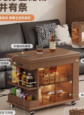 沙发边柜可实移动折叠茶几家0庭BPQ客厅推车边几木侧边柜225年新