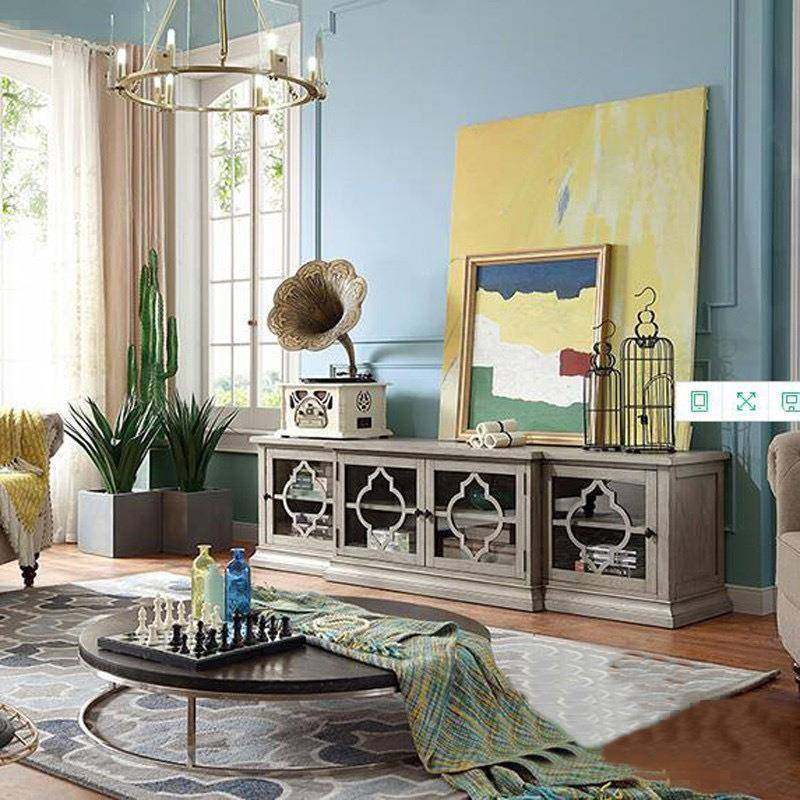 美式乡高村实木复电视柜法式古橡木雕花原木色视听柜2024-234纳柜,住宅家具,其它柜类,淘宝优惠券,粉丝福利购,淘宝优惠卷