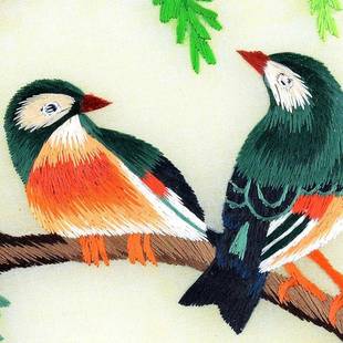 四川蜀绣猫手送工双面绣屏风摆风件中WDX国特色旅游老外花梨木摆