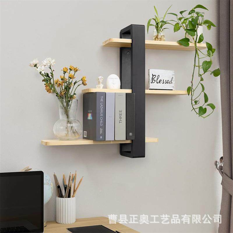 质置物创架墙壁挂式木储物架FIZ意多层博古架相框件摆绿植实木装